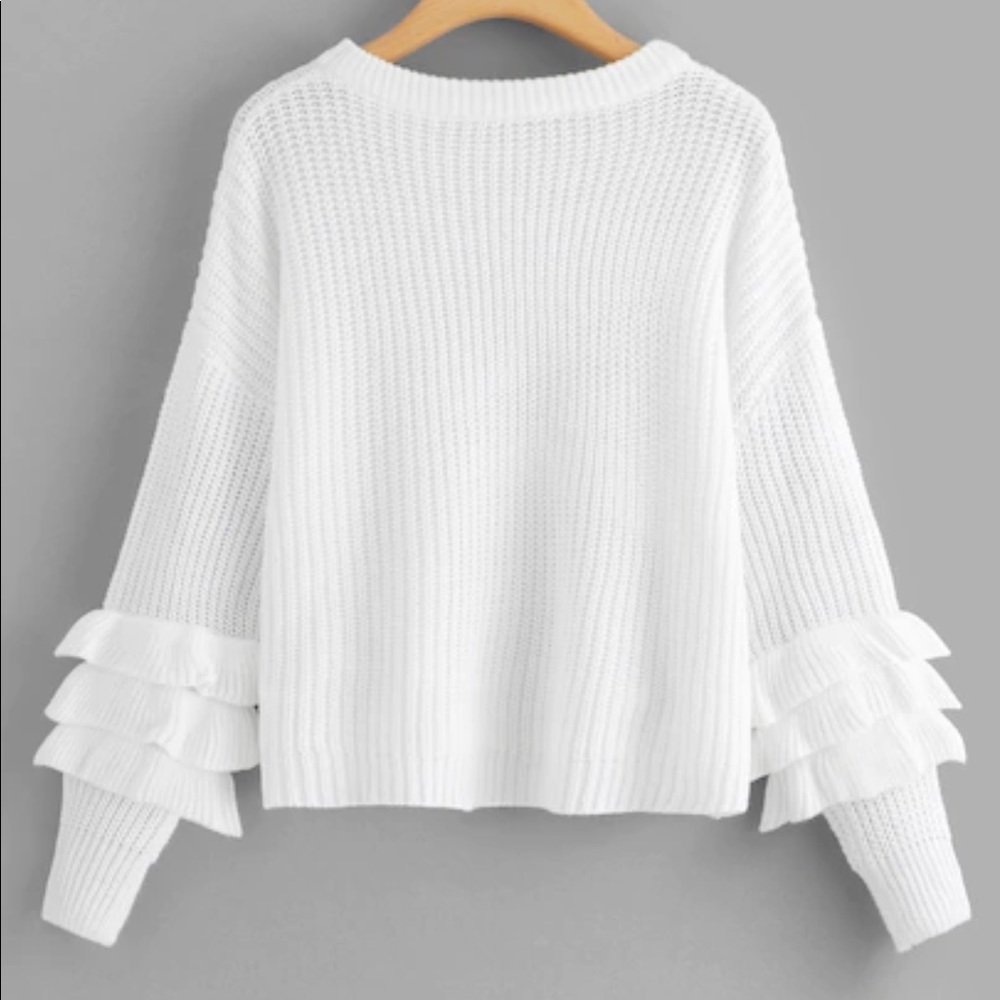 Long Sleeve Crew Neck Knit Pullover Sweater - Picture 2 of 5